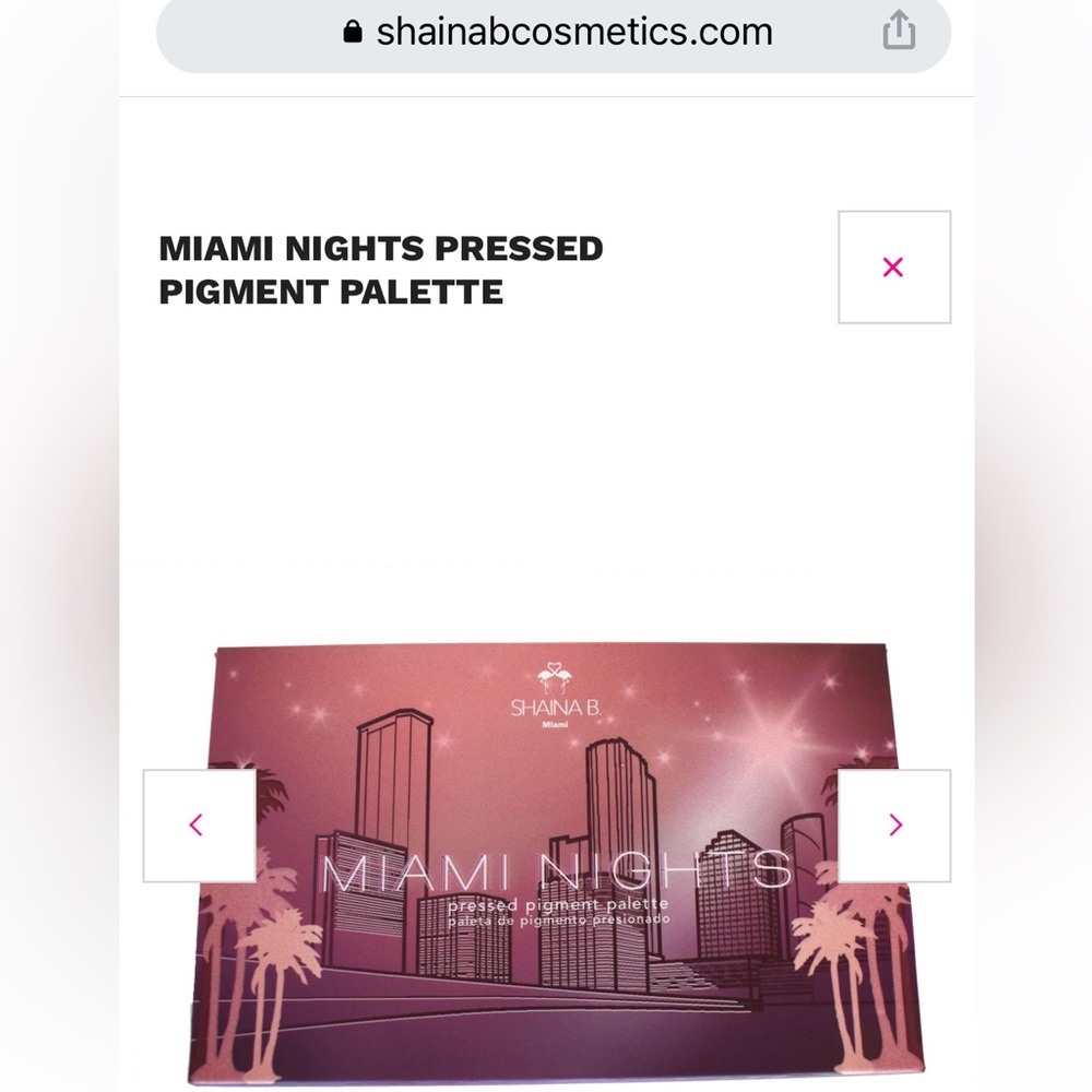 NWT SHAINA B. MIAMI Miami Nights Pressed Pigment 8-Color Eye Shadow Palette - Picture 4 of 4